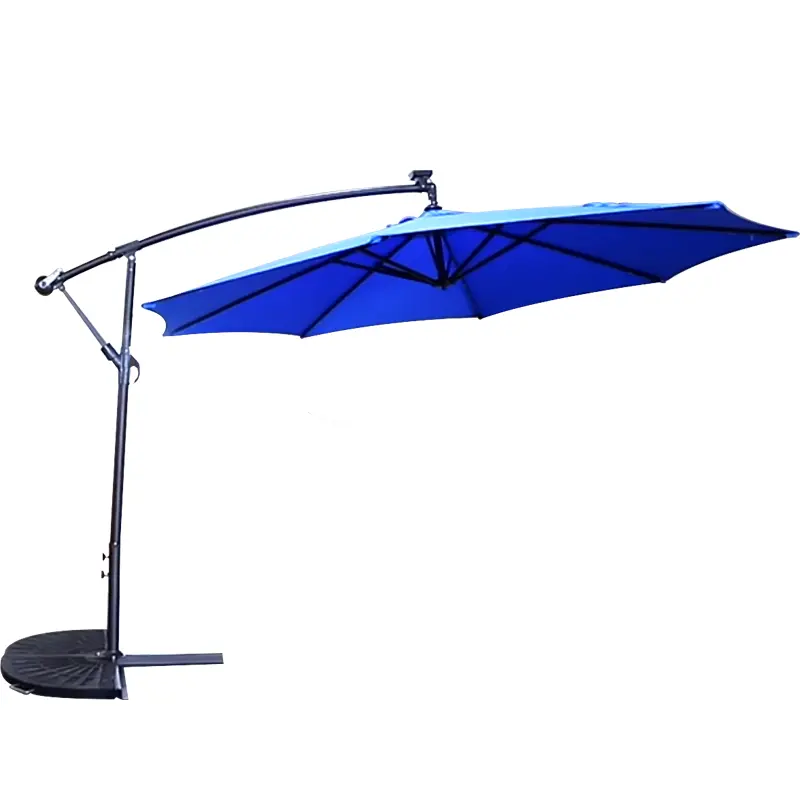 leisure ways parasol solar LED umbrella iron fringe umbrellas Support customization Garden courtyard