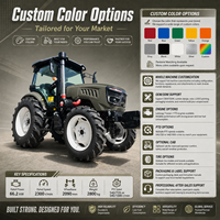 Tractor FULCORE con Motor Diésel de 4 Cilindros, Selección de Marchas Flexible para Granjas Medianas y Grandes, Tractor 4x4, Precio al por Mayor