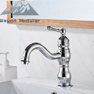 Grifo de lavabo alto de latón antiguo de lujo, monomando, de montaje en cubierta, para lavabo de encimera en proyectos hoteleros - Product Image 6