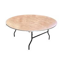 6 ft runder sperrholz-trestel klapptisch mit metallrand