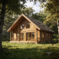 Maison préfabriquée prête à l'emploi, 3 chambres, 2 étages, en bois, pour habitation