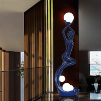 Lampe sur pied LED en résine de luxe moderne, CRI 95, lumière blanc chaud, pour hôtel, salon, sculpture abstraite humanoïde, décoration artistique