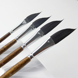 Nuevo juego <span class=keywords><strong>de</strong></span> 4 pinceles para <span class=keywords><strong>pintura</strong></span> al óleo con cerdas <span class=keywords><strong>de</strong></span> nailon y mangos <span class=keywords><strong>de</strong></span> madera, pinceles tipo filbert y liner - Product Image 3