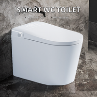 Toilette intelligente automatique avec bidet électrique chauffant en céramique moderne, télécommande, drainage en S inclus, montage au sol