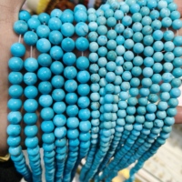 Perles en vrac de pierres précieuses synthétiques turquoise (turquoise) de 4/6/8/10/12 mm pour la fabrication de bijoux DIY, bracelets pour femmes et hommes