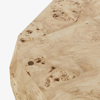 Détails organiques Construction géométrique Rocio Burl Table basse en bois Style moderne Design d'inspiration vintage Finition naturelle