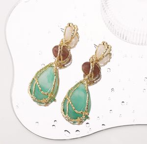 <span class=keywords><strong>Orecchini</strong></span> Pendenti in Resina Dorata a Goccia d'Acqua, Geometrici, di Lusso, Personalizzati, in Acrilico e Lega per Donne - Product Image 4