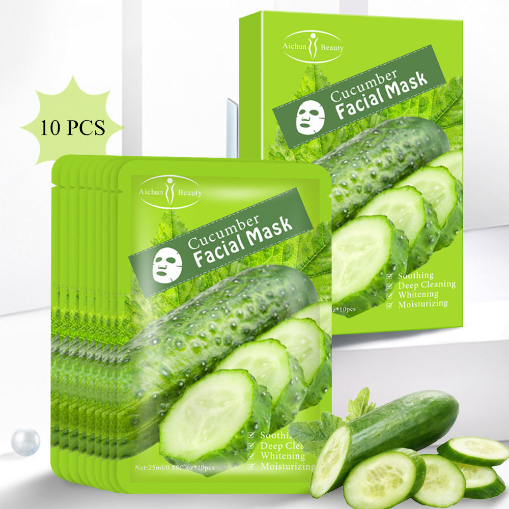 2022 Whitening and moisturizing cucumber mask facial sheet for Black skin