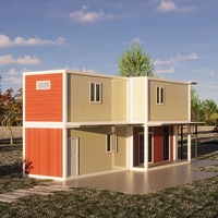 conteneur préfabriquées sur mesure à 2 étages, petite conteneur préfabriquée à plat, coucher avec toilettes et salle de bain