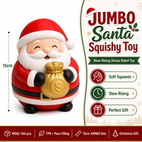 Jouet Squishy Père Noël Géant Southpeak en TPR Rempli de Farine à Remontée Lente, Jouets Squishy de Noël Anti-Stress 15cm, Boîte PVC PDQ OEM WS