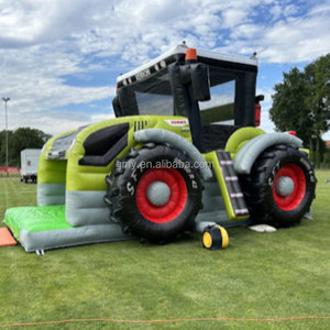 Château Gonflable Hpfburg avec Toboggan, Design Tracteur Agricole - Product Image 1