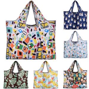 Sac de courses pliable en nylon personnalisé, réutilisable, écologique et recyclable, avec bandoulière, pour supermarché (vente en gros) - Product Image 1