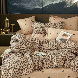 Luxe gewassen katoenen dekbedovertrekset op maat bedrukt, eenvoudig geweven, 200TC, milieuvriendelijk, geschikt voor alle seizoenen, beddengoedontwerpen voor thuis - Product Image 4