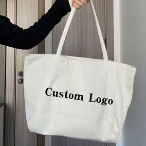 New Style Custom Logo Size Casual Shopping Cloth <b>Bags</b> Cotton Tote Canvas <b>Bag</b> for Women Grocery Shoulder - Product Image 1