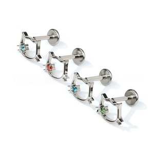 Boucle d'oreille tête de chat ajourée en zircon, clou d'oreille en spirale interne de 0,9 mm pour cartilage, bijoux en alliage de titane pour usage quotidien - Product Image 2