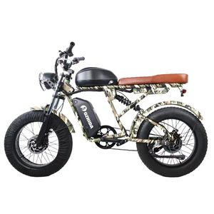 Pneus 20*4 pouces, batterie lithium 48V20ah, moteur sans balais 7 vitesses, double frein à disque hydraulique, double suspension, vélo électrique de montagne pour la neige - Product Image 1