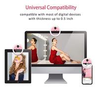 Anneau lumineux rechargeable 36 LED pour selfie, matériau PC, lentille à clipser pour téléphone, tablette, iPad, ordinateur portable, appareil photo mobile, photographie