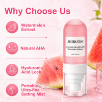 Brume Visage Ultra Micro à la Pastèque et Hibiscus AHA – Lisse la Texture de la Peau, Acide Hyaluronique Repulpant, Hydratant et Éclatant