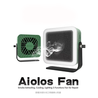 Extracteur de fumée 2UUL Aiolos, ventilateur portable, extraction de fumée, refroidissement, éclairage, mini ventilateur, filtre à charbon, réparation de circuits imprimés de téléphones portables