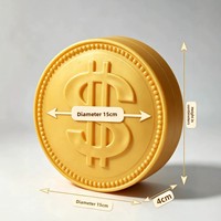 Jouet Squishy Géant en Forme de Dollar de 15 cm, Rempli de Farine, Anti-Stress à Remontée Lente pour Adultes, Idéal Cadeau de Bureau - Vente en Gros