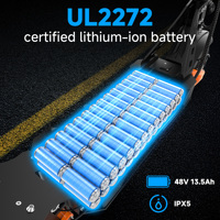 Hochleistungs-Elektroroller 800W für Erwachsene 11 Zoll Allterrain-Reifen 48V Akku Langstrecken-E-Scooter USA-Bereit