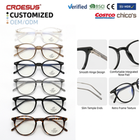 Gafas Redondas con Marco para Hombre y Mujer, Anti Luz Azul, Marcos de Gafas TR90, Marcos Ópticos para Computadora, Logotipo Personalizado, Gafas Anti Luz Azul