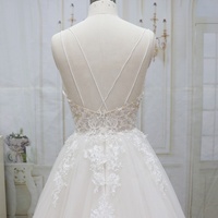 Nouvelle Arrivée Robe de Mariée Longue de Luxe Moderne Européenne en Dentelle et Tulle avec Perles et Appliques, Coupe A-Line