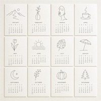 Ensemble de cartes postales personnalisées 2027 – Calendrier mensuel personnalisé, styles artistiques variés, carton de qualité pour cadeau du Nouvel An