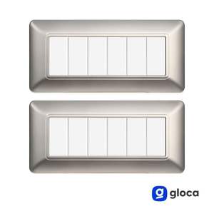Interruptor de Pared Gloca de 6 Vías, Panel de Plástico Plateado, 2 Piezas, Fácil Instalación - Product Image 2