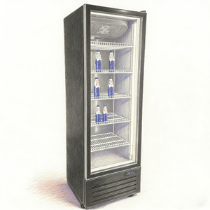 Réfrigérateur à boissons vertical à porte vitrée simple, design couleur macaron, pour supermarché - Product Image 2