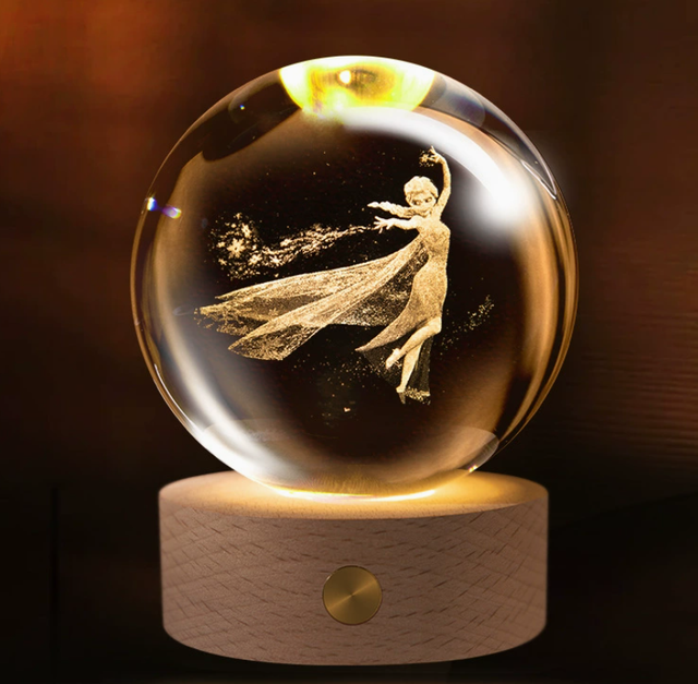 2026 Popular 3D Laser Engraving Angel Christmas Crystal Ball with LED Christmas Lights Decoration Gift Night Light Drop Shipping