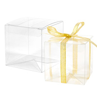 Boîtes d'emballage en plastique PET transparentes pliables écologiques et recyclables personnalisées, boîtes de dragées de mariage en PVC transparent
