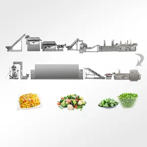 TCA SUS304 ligne de congélation rapide automatique de fruits et légumes haricots verts pomme de terre poivre brocoli ligne de production de légumes surgelés