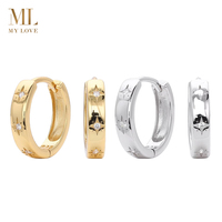 Boucles d'oreilles Huggie Mylove personnalisées en argent sterling 925 plaqué or avec zircone cubique, série étoile, pour femme, luxueuses