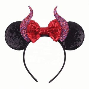 Diadema de Halloween con Cuernos de Diablo y Orejas de Ratón para Mujeres y Niños, Accesorios para el Cabello de Disfraces para Fiestas, Material Brillante, Talla Única - Product Image 3