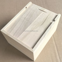 Boîte de rangement en bois de balsa et de paulownia non finie avec couvercle coulissant pour la présentation de parfums, support de bouteille en verre, étui de présentation pour cadeaux