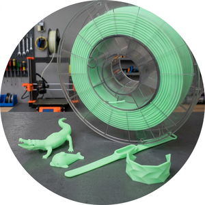 Filament d'impression 3D flexible phosphorescent qui brille dans le noir, TPE naturel, 1,75 mm, 500 g, fabriqué au Japon, Hotty Polymer, compatible FDM, 240°C - Product Image 3