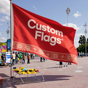 Custom Promotional Flags & Banners 3x5ft Vertical Digital Printed Polyester Aluminum Flagpole OEM Service Custom Color/Designs