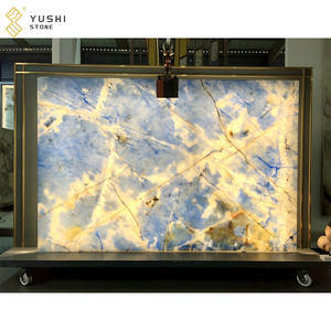Mármol Azul Zafiro Translúcido Moderno YUSHI, Piedra Italiana de Lujo Retroiluminada para Aplicaciones en Hoteles y Villas - Product Image 1