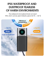 Nouvelle borne de recharge portable pour véhicules électriques 22 kW, 32 A, triphasée, Type 2, avec contrôle Wi-Fi via application, protection IP67, gaine en TPU, station de recharge EVSE