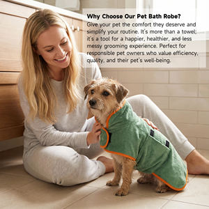 Albornoz <span class=keywords><strong>de</strong></span> <span class=keywords><strong>baño</strong></span> para perros <span class=keywords><strong>de</strong></span> secado rápido, cortavientos y portátil, <span class=keywords><strong>de</strong></span> microfibra súper absorbente, con cinturón ajustable. - Product Image 2