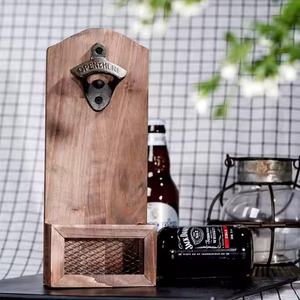 Abridor de Botellas Magnético de Madera Sólida Creativo para Montar en la Pared, Diseño Único en X Cruzado, Estilo Transfronterizo - Product Image 3