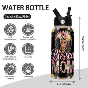 <span class=keywords><strong>Taza</strong></span> de Viaje Personalizada con Estampado para el Día de la <span class=keywords><strong>Madre</strong></span>, Botella de Agua Aislada de Acero Inoxidable de Boca Ancha de 32 oz - Product Image 2