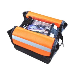 Bolsa para cuadro delantero de bicicleta de montaña con tiras reflectantes, bolsillo para teléfono móvil, color naranja rojo - Product Image 5