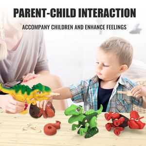Parc à dinosaures, dinosaures assemblés avec perceuse électrique, jouet éducatif STEAM, kit de construction de vis et d'écrous, lot de 3, cadeau pour enfants - Product Image 2