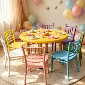 Sinoperfect Hotel Furniture White Wedding Event <b>Dining</b> <b>Stackable</b> Plastic Tiffanie Children Chiavari Kids <b>Chair</b> for Party - Product Image 5