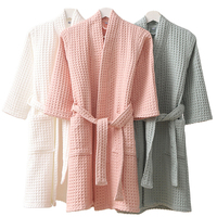 Peignoir en coton gaufré pour femme, personnalisé, uni, pour spa, fête ou mariage