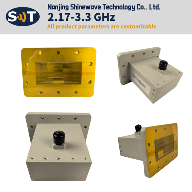 SWTWR340N H-Grade UDR26 Flange 2.17-3.3GHz Right Angle WR340 to N Female Waveguide Adapter for Defense Communication & Radar