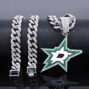 Collar con Colgante de Estrella en Oferta, Incrustado con Esmalte, Estilo Hip Hop, Joyería Masculina al por Mayor - Product Image 4