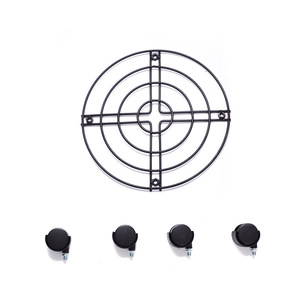 Оптовая продажа: Круглый прочный поддон для растений из железа с порошковым покрытием, на колесиках, с тормозом, для сада и дома - Product Image 3